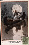 Vintage Postcard Fantasy Illustrator Fred Spurgin Children Canoe