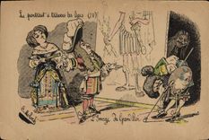 Vintage Postcard Fantasy Illustrator the portrait through old the Large King