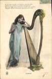 CPA Femme Harpe Lakme