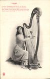CPA Femme Harpe Lakme 