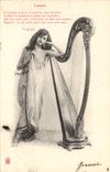 CPA Femme Harpe Lakme 