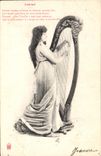 CPA Femme Harpe Lakme 