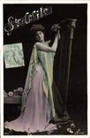 CPA Femme Harpe Ste Cecile 