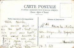 CPA Cochon Porc Le retour au village Militaria