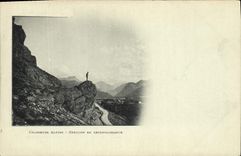 CPA Militaria Chasseurs Alpins Officier en reconnaissance 