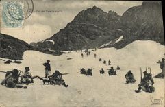 Vintage Postcard Militaria Alpine hunters Collars of the Valleys