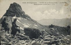 Vintage Postcard Militaria Alpine hunters Brianconnais Valley of Cerveyrette the Peak of rochebrune