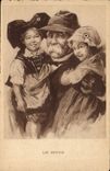 Vintage Postcard Militaria Revoici Children Alsace Clemenceau