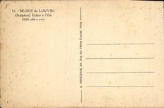 Vintage Postcard Paris Musee of Louvre Enfant has goose