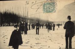 Vintage Postcard Game of bowls Grenoble Bowlers on the esplanade SIGNAL