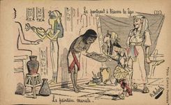 CPA Fantaisie Illustrateur Le portrait a travers les ages la peinture murale Egypte Egypt 