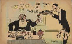 Vintage Postcard Fantasy Moriss Illustrator 50 years the table