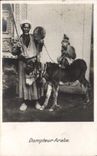 CPA Dompteur arabe Ane Mule Singe 