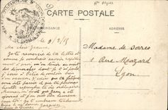 Vintage Postcard Militaria Alpine hunters French and Italian Soldiers has the border