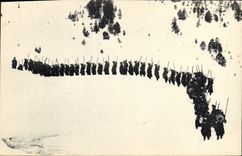 CPA Militaria Chasseurs Alpins 