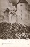 Vintage Postcard Militaria Episode of battle Under the walls of the castle of Mondemont French Infantry against Prussian guard