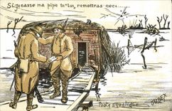 CPA Militaria Poste aquatique Si je casse ma pipe 