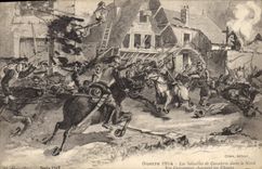 CPA Militaria Les batailles de cavalerie dans le Nord Nos cuirassiers chargent les Uhlans 