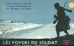 CPA Militaria Les foyers du soldat Union Franco Americaine YMCA 