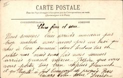 Postal Fantasia Ilustrador París Cuartel del Castillo de Agua y Estatua de la República