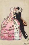 CPA Fantaisie Illustrateur Femme Pierrot 