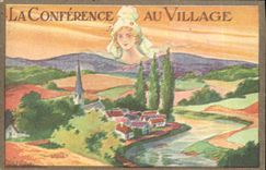 CPA Fantaisie Illustrateur La conference au village 