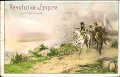 Postal Fantasia Ilustrador Revolución y 1.o Imperio Napoleón Delessert