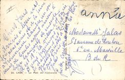 Vintage Postcard Lyon Game of bowls the bridge of the university