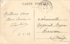 Vintage Postcard Grenoble Game of bowls the garden of the Dolphins a set of balls the old woman tower and the slope of rocks