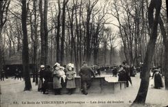 Vintage Postcard Game of bowls Paris Wood of Vincennes sets of balls Children SIGNAL