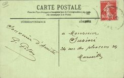 Vintage Postcard Lyon the play of twin wheel places Bellecour