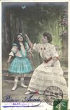 Vintage Postcard Twin wheel Child wife