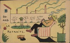 Vintage Postcard Fantasy Illustrator 60 years the Moriss retirement