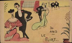 Vintage Postcard Fantasy Illustrator 30 years the Moriss fling