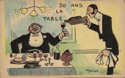 Vintage Postcard Fantasy Illustrator 50 years the Moriss table