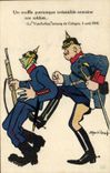 Vintage Postcard Fantaisie Illustrator an irresistible patriotic breath involves our soldiers