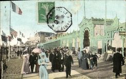 Vintage Postcard Trouville Circus boards in front of the Eden