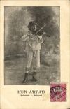 Postal Kun Arpad Violoniste Budapest Vilon