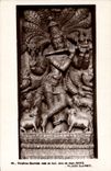 Postal Krishna Govinda la India del sur madera del tanque Vagado Guimet