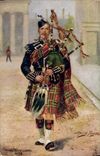 Vintage Postcard The Scots Guards Piper