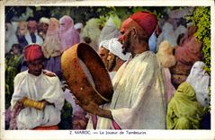 CPA Maroc Le joueur de Tambourin 