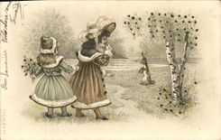CPA Lapin Lapins Enfants 