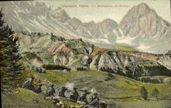 Vintage Postcard Militaria Alpine hunters Operations of combat