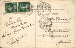 Vintage Postcard Militaria Alpine hunters the infantry with the combat the attack Ahead!