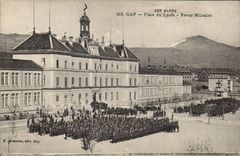 Vintage Postcard Militaria Gap Alpine hunters Places military Revue high school