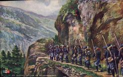 CPA Militaria Chasseurs Alpins Section en reconnaissance 