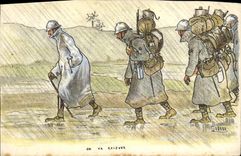 CPA Militaria On va relever 