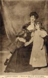 Postal Carolus Duran Retrato de la Sra. GE y de sus niños Vagar de Luxemburgo París