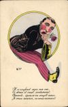 Vintage Postcard Fantaisie Illustrator Man It merges with my life