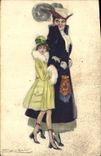 Vintage Postcard Fantasy Illustrator Mauzan Women